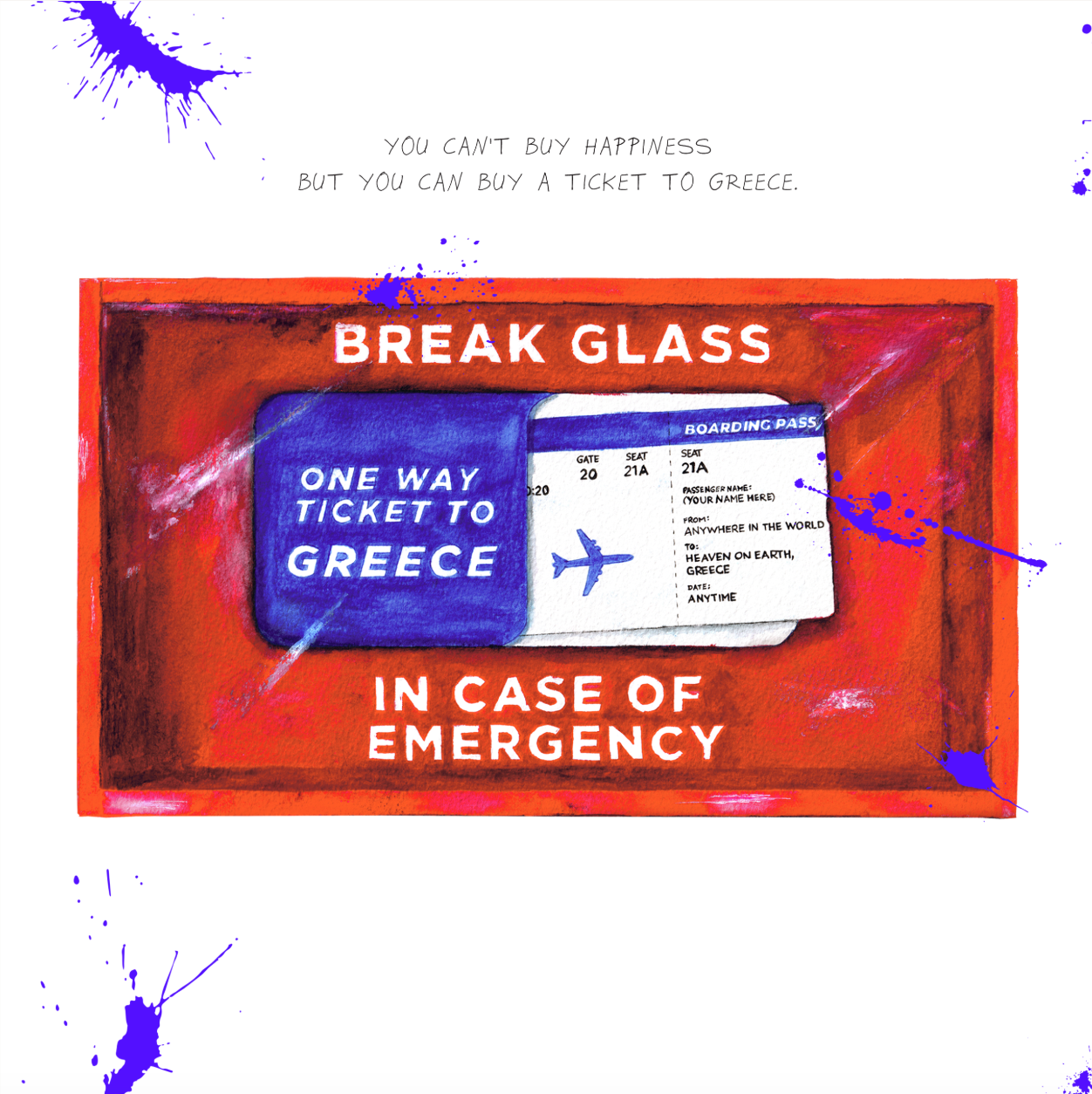 ONE WAY TICKET TO GREECE (Small Prints Collection)